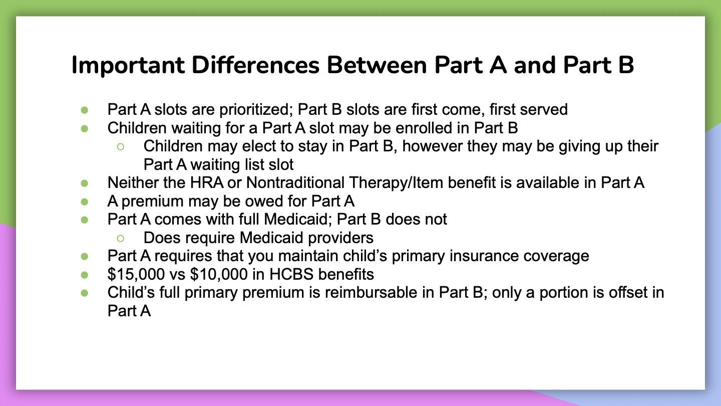 Part A and B Differences