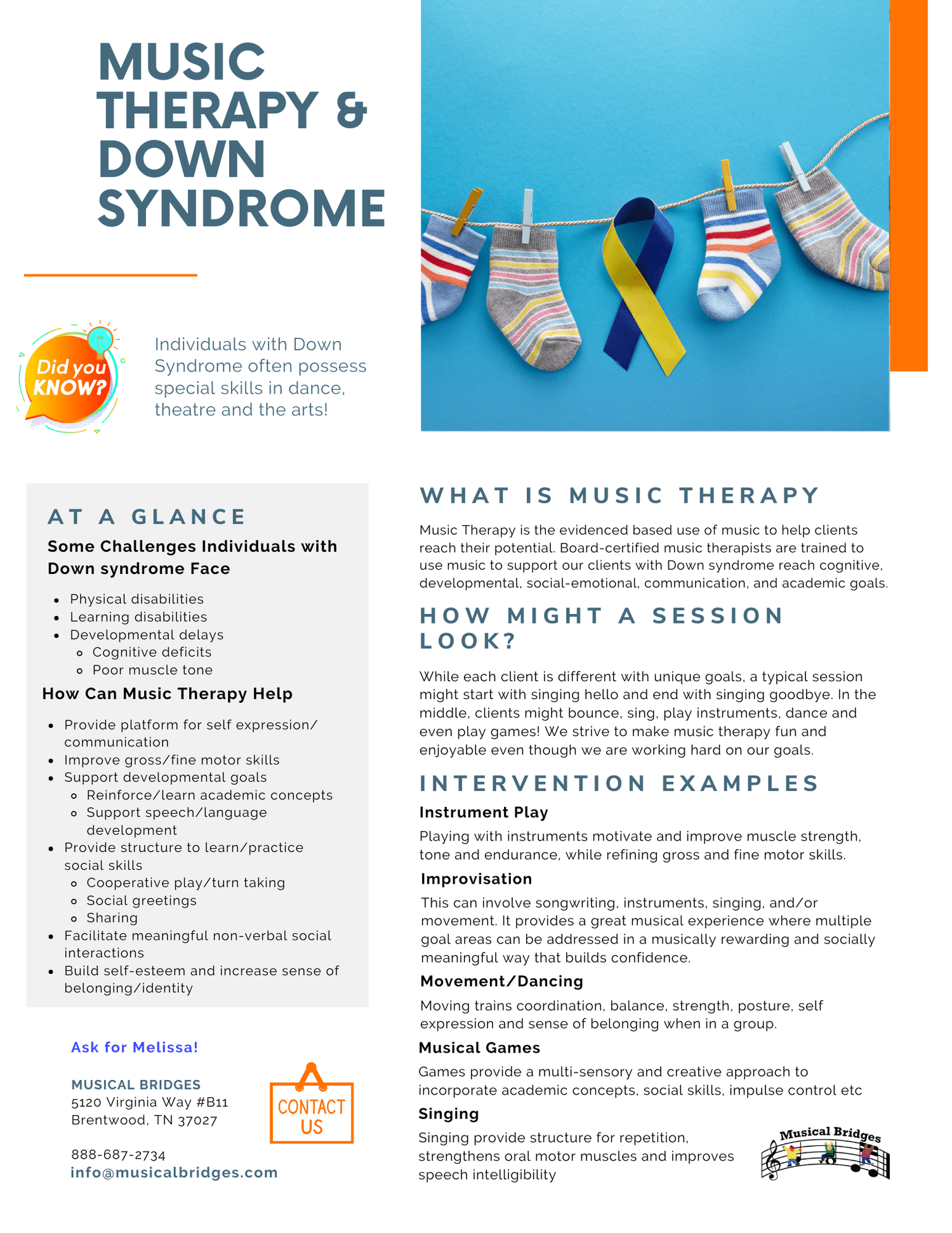 MT & Down syndrome parent handout